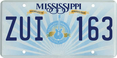 MS license plate ZUI163