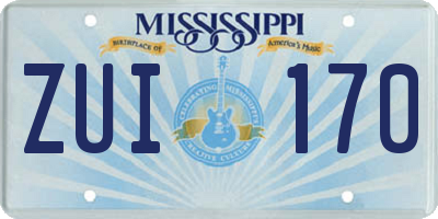 MS license plate ZUI170