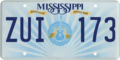 MS license plate ZUI173