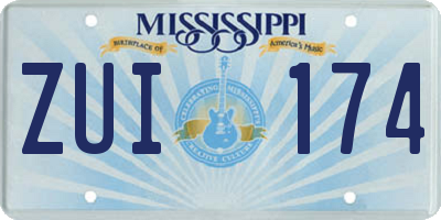 MS license plate ZUI174