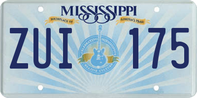 MS license plate ZUI175