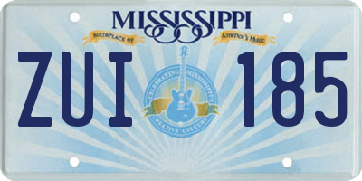 MS license plate ZUI185