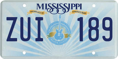 MS license plate ZUI189