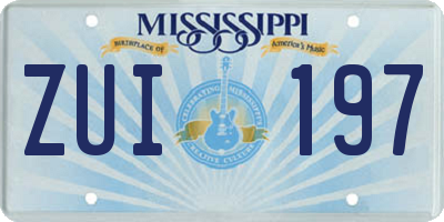 MS license plate ZUI197