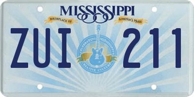 MS license plate ZUI211