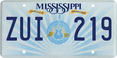 MS license plate ZUI219