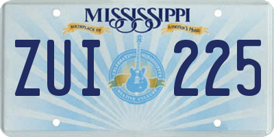 MS license plate ZUI225