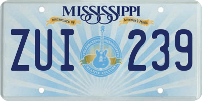 MS license plate ZUI239