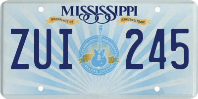 MS license plate ZUI245