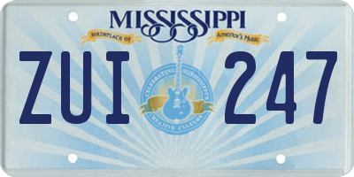 MS license plate ZUI247