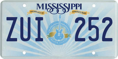 MS license plate ZUI252