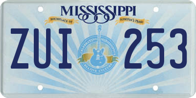 MS license plate ZUI253