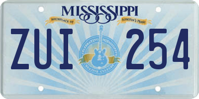 MS license plate ZUI254