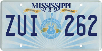 MS license plate ZUI262