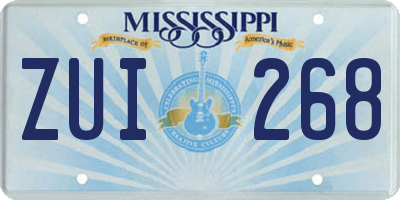 MS license plate ZUI268