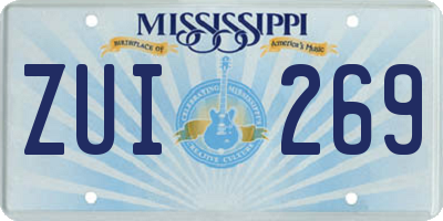 MS license plate ZUI269