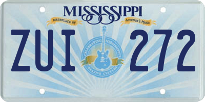 MS license plate ZUI272