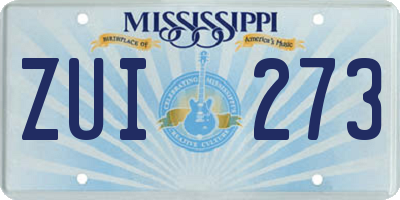 MS license plate ZUI273