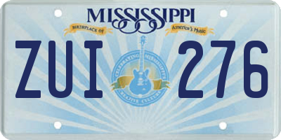 MS license plate ZUI276