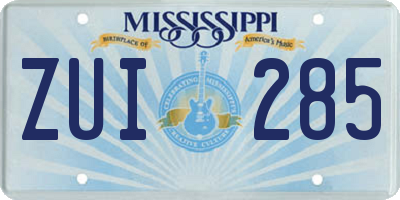 MS license plate ZUI285