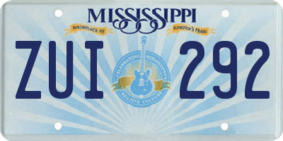 MS license plate ZUI292