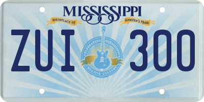 MS license plate ZUI300