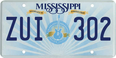 MS license plate ZUI302