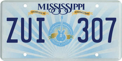 MS license plate ZUI307