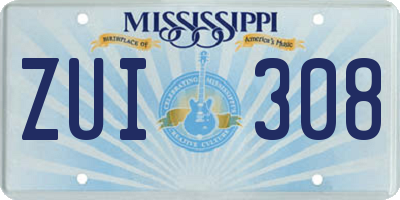 MS license plate ZUI308