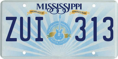 MS license plate ZUI313