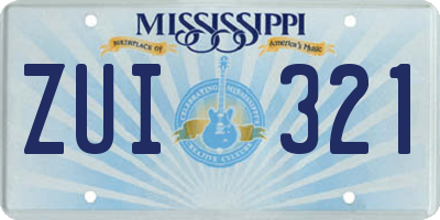 MS license plate ZUI321