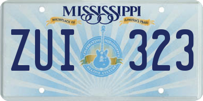 MS license plate ZUI323