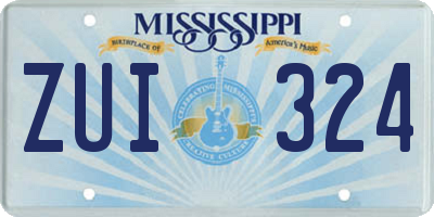 MS license plate ZUI324