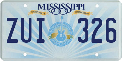 MS license plate ZUI326