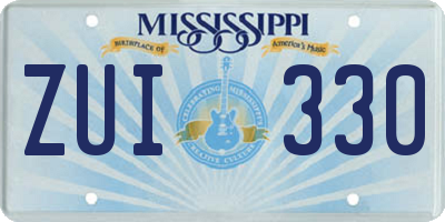 MS license plate ZUI330