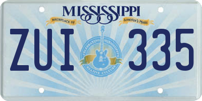 MS license plate ZUI335