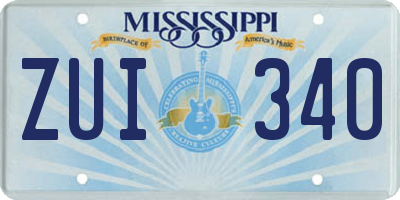 MS license plate ZUI340