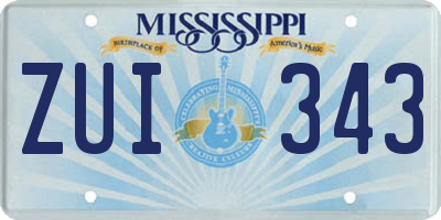 MS license plate ZUI343