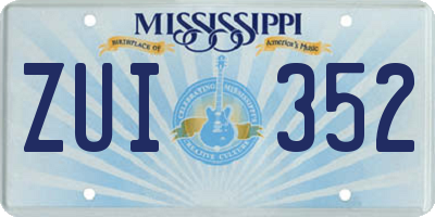 MS license plate ZUI352