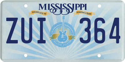 MS license plate ZUI364