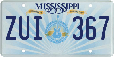 MS license plate ZUI367