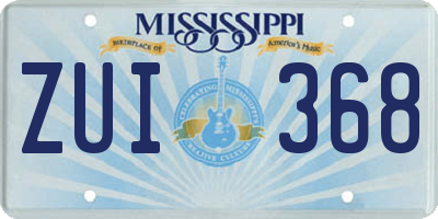 MS license plate ZUI368