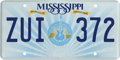 MS license plate ZUI372