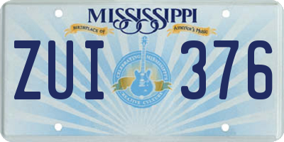 MS license plate ZUI376