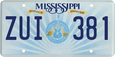 MS license plate ZUI381