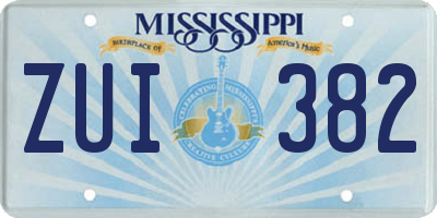 MS license plate ZUI382