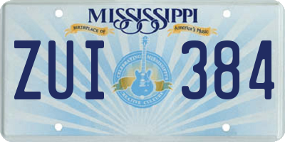 MS license plate ZUI384