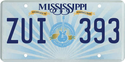 MS license plate ZUI393