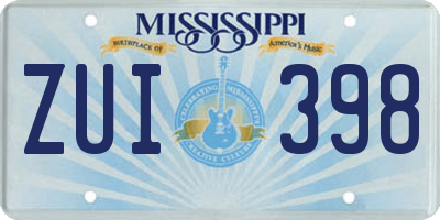 MS license plate ZUI398