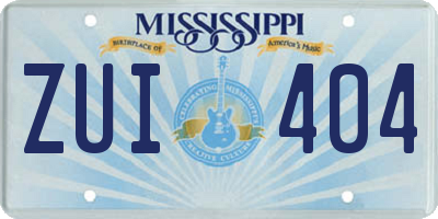 MS license plate ZUI404